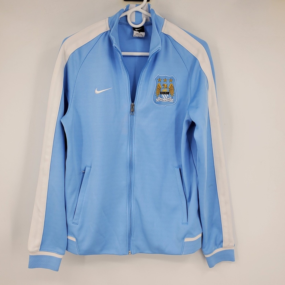 Nike 2015/16 Men's Manchester City N98 Sky Blue/White Soccer Track Jacket M‎